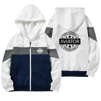 Thumbnail for %100 Original Aviator Zipped Hoodie - Colourful - White