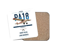 Thumbnail for Piper PA-18 Super Cub design on white 1 piece coaster