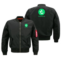 Thumbnail for Transavia France Airlines aviation design embroidered on black bomber jacket