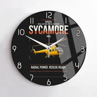 Thumbnail for Bristol Sycamore HR14 design on black no frame wall clock