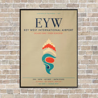Thumbnail for Key West International Airport EYW vertical canvas print - framed - beige background