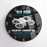 Thumbnail for DJI Neo design on black no frame wall clock