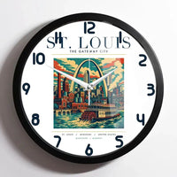 Thumbnail for ST. LOUIS - Poster - Wall Clock Framed - White