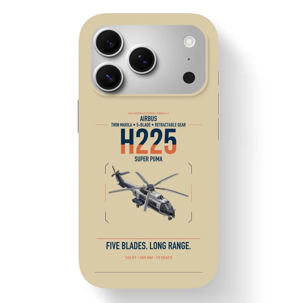 Airbus H225 design on beige magsafe iphone case, for iPhone 17 Pro