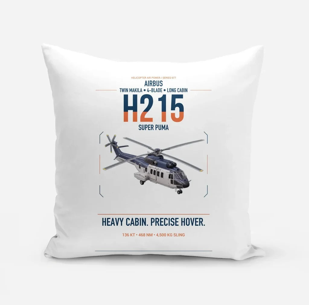 Airbus H215 design on white pillow