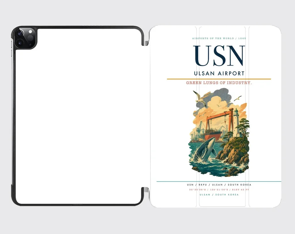 Ulsan Airport (USN) design on white ipad tablet case