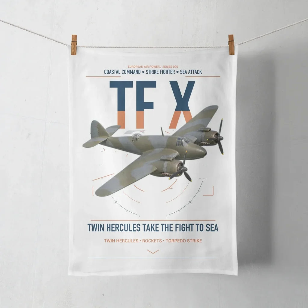 Bristol Beaufighter TF X design on white towel