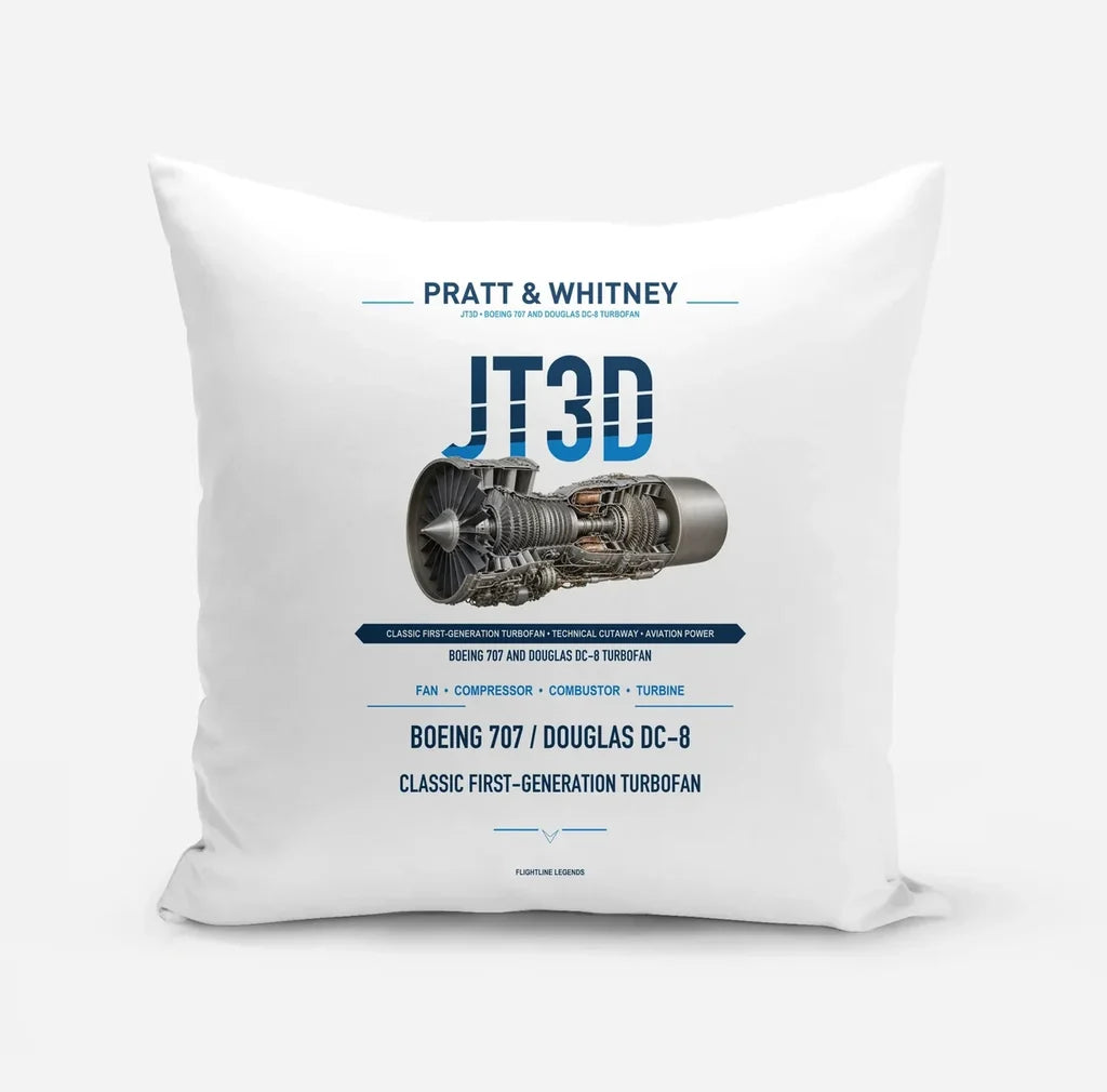 JT3D design on white pillow
