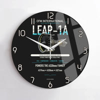 Thumbnail for CFM LEAP-1A design on black no frame wall clock