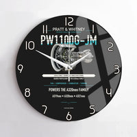 Thumbnail for PW1100G-JM design on black no frame wall clock