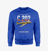 Thumbnail for Macchi C.202 Folgore design on blue sweatshirt