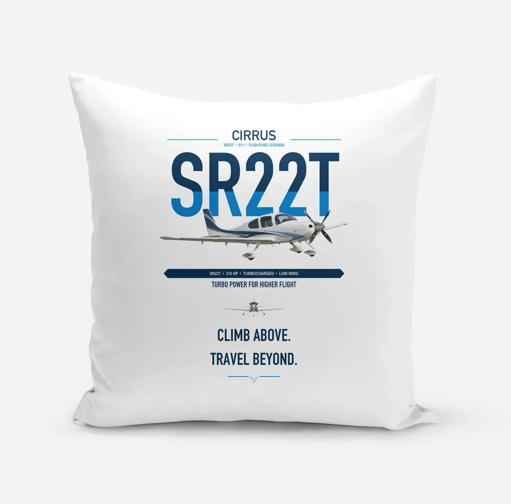 Cirrus SR22T design on white pillow