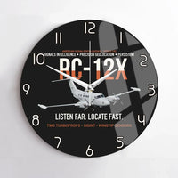 Thumbnail for RC-12X Guardrail Signals From Above design on black no frame wall clock