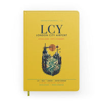 Thumbnail for London City Airport (LCY) design on yellow notebook