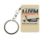 Thumbnail for Airbus A400M Atlas design on beige designed key chain, double-side print
