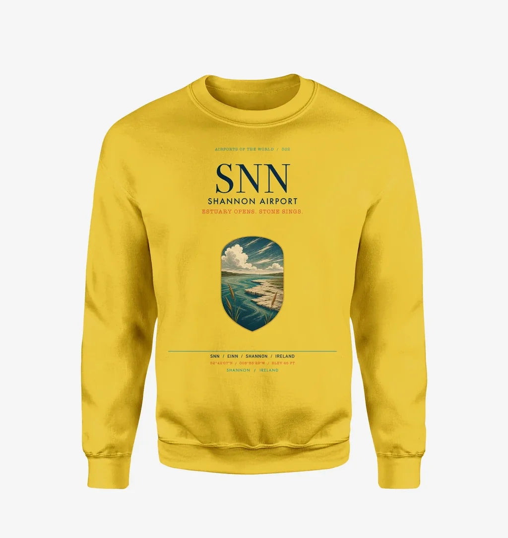 Shannon Airport (SNN) design on yellow sweatshirt