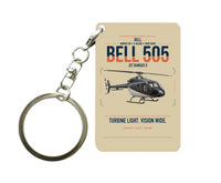 Thumbnail for Bell 505 Jet Ranger X design on beige designed key chain, double-side print