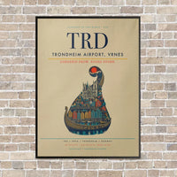 Thumbnail for Trondheim Airport, Vrnes TRD - Canvas Framed - Beige
