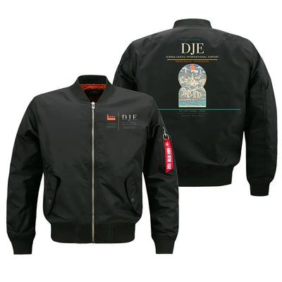 Djerba-Zarzis International Airport (DJE) design on black bomber jacket