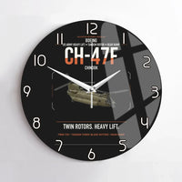 Thumbnail for Boeing CH-47F Chinook design on black no frame wall clock