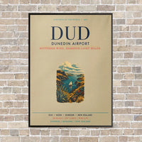 Thumbnail for Dunedin Airport DUD vertical canvas print - framed - beige background