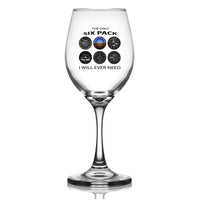 Thumbnail for Customisable Only Six Pack I Will Wine Glass - view 2