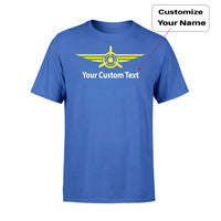 Thumbnail for Custom Name (3) & Badge aviation t-shirt