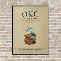 Thumbnail for OKC Will Rogers International Airport OKC vertical canvas print - framed - beige background