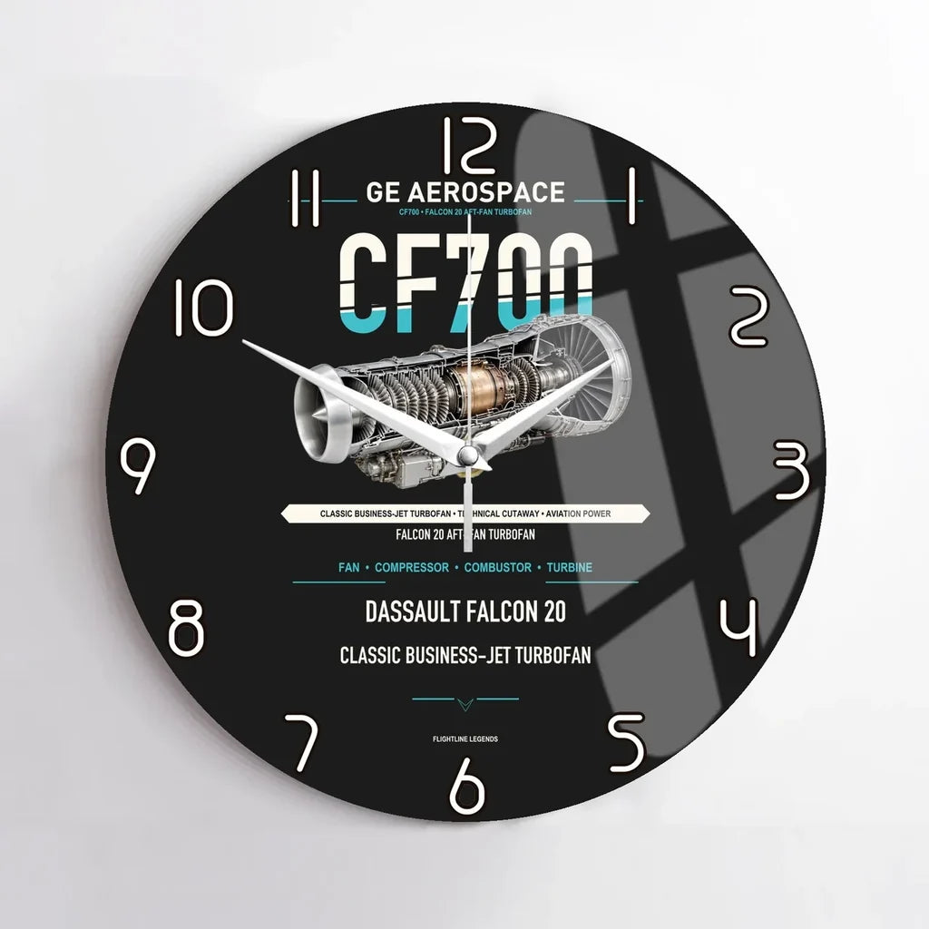 CF700 design on black no frame wall clock