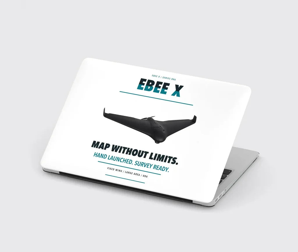 AgEagle eBee X design on white MacBook case