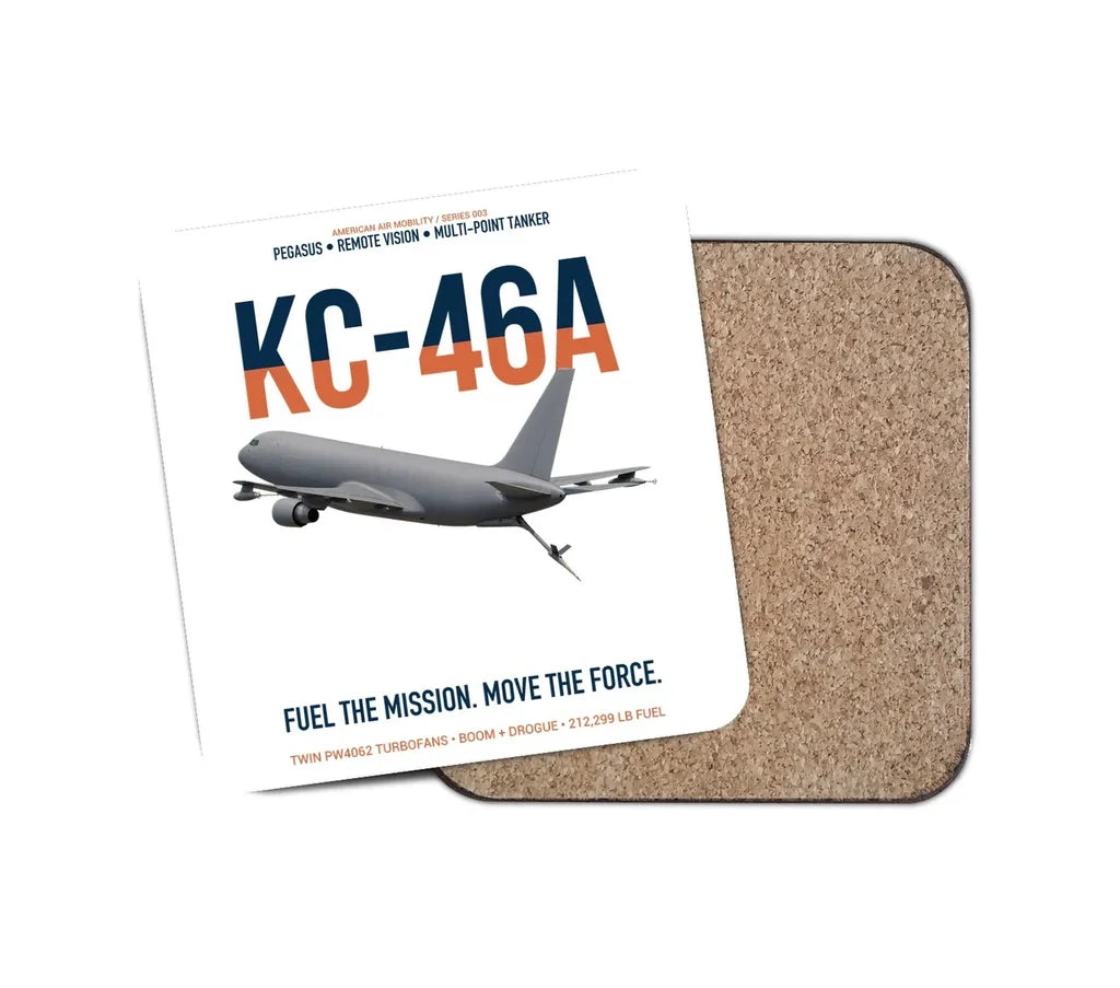 KC-46A PEGASUS design on white 1 piece coaster