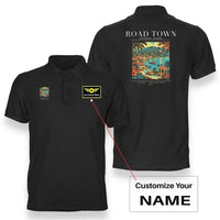 Thumbnail for ROAD TOWN - Poster - Double-Side Polo - Black + Name
