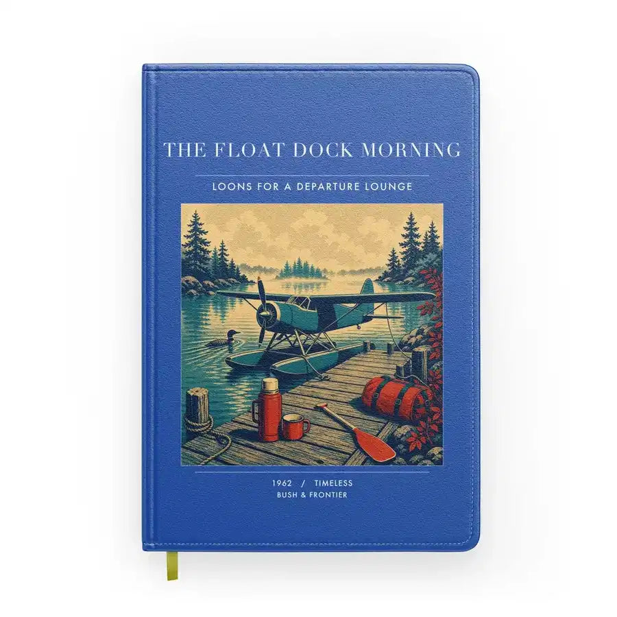 VINTAGE G4195 - The Float Dock Morning - Designed Notebooks design on blue