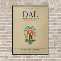 Thumbnail for Dallas Love Field DAL vertical canvas print - framed - beige background