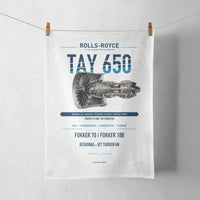 Thumbnail for TAY 650 design on white towel