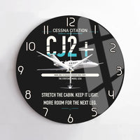 Thumbnail for Cessna Citation CJ2+ design on black no frame wall clock