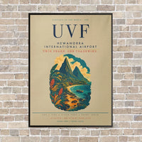 Thumbnail for Hewanorra International Airport UVF vertical canvas print - framed - beige background