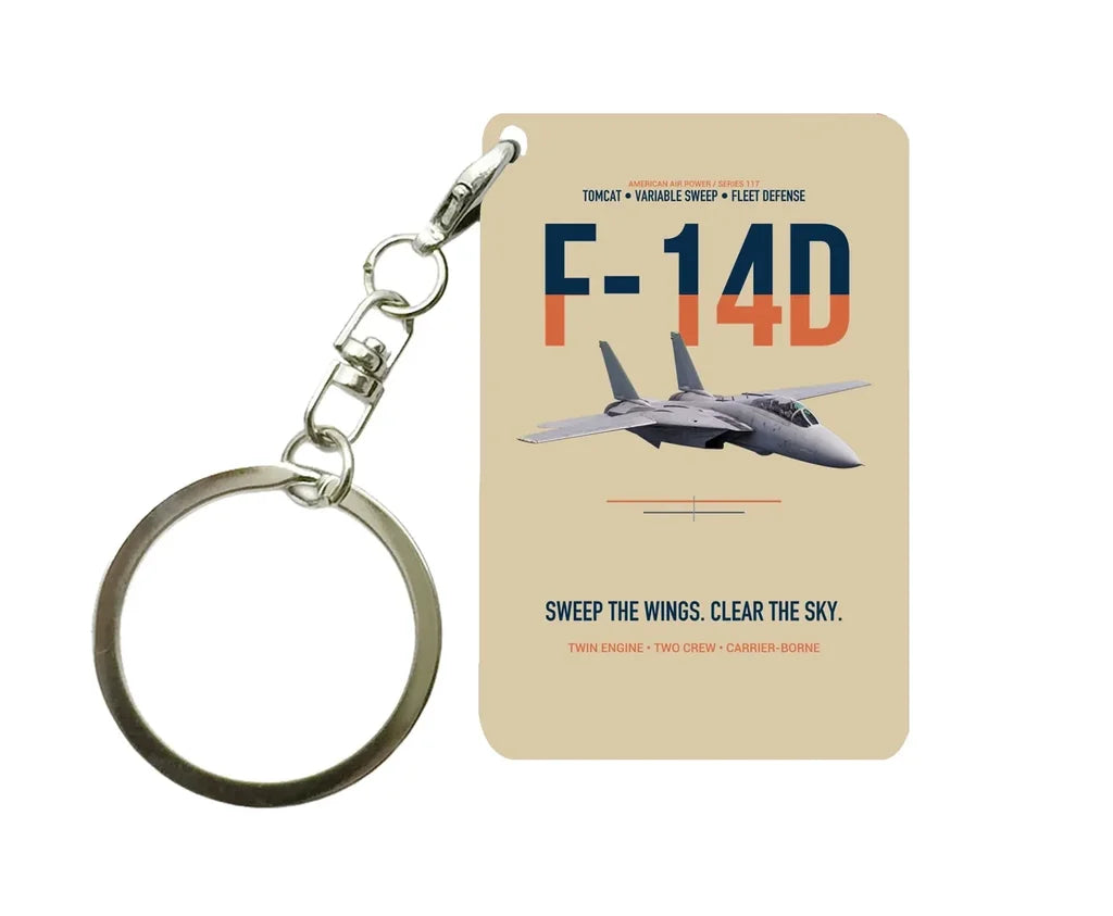 F-14D TOMCAT Key Chain design on beige key chain