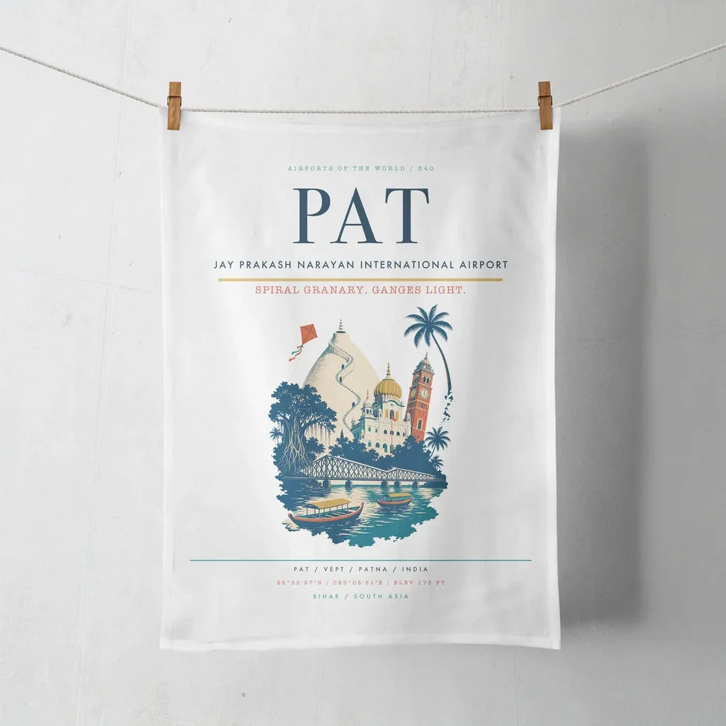 Jay Prakash Narayan International Airport (PAT) design on white towel