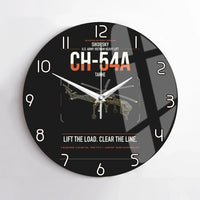Thumbnail for Sikorsky CH-54A Tarhe design on black no frame wall clock