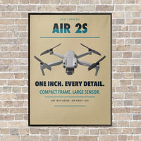 Thumbnail for DJI Air 2S vertical canvas print - framed - beige background