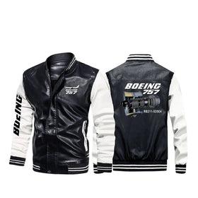 Boeing 757 & Rolls Royce Engine (RB211) Stylish Leather Bomber Jackets