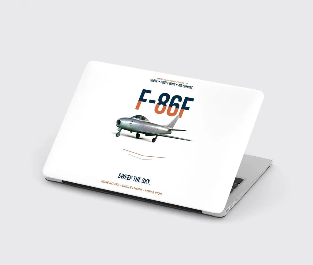 F-86F Sabre Sweep The Sky design on white MacBook case
