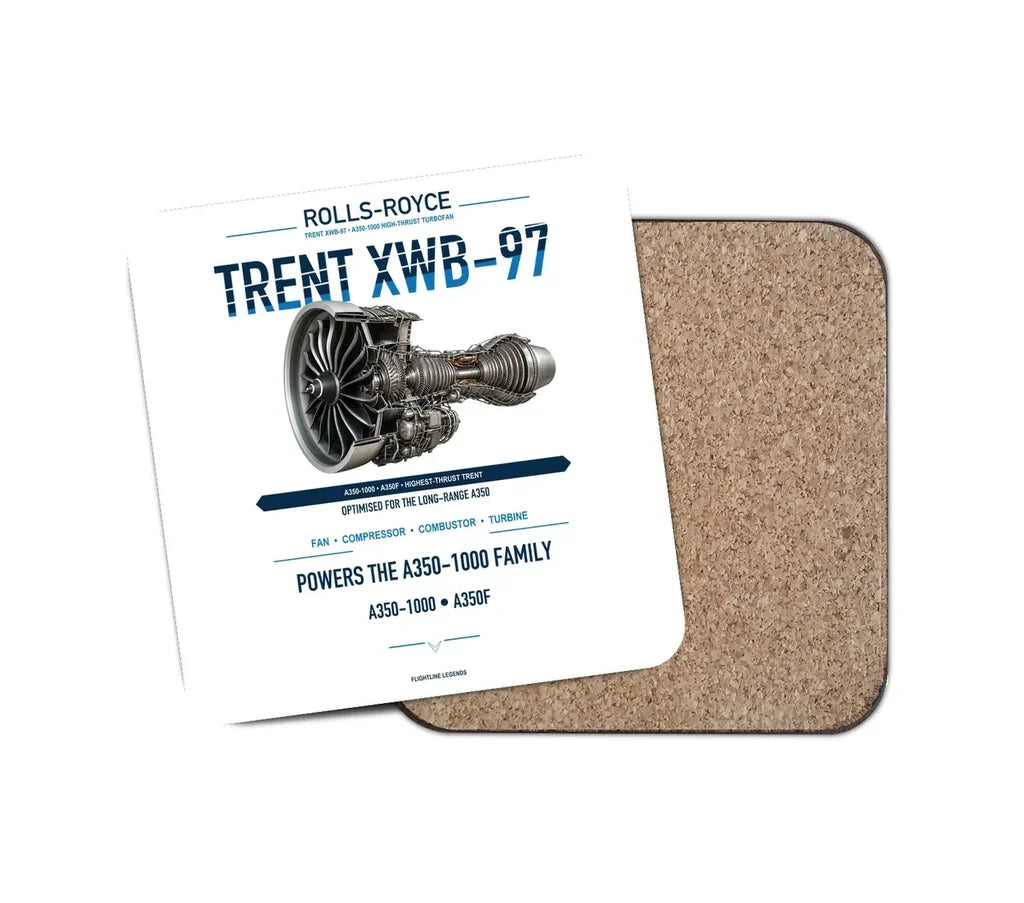 TRENT XWB-97 design on white 1 piece coaster