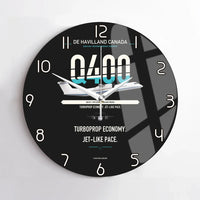 Thumbnail for De Havilland Dash 8-400 design on black no frame wall clock