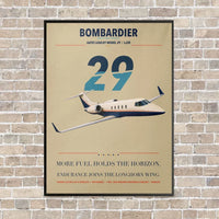 Thumbnail for Bombardier Learjet 29 vertical canvas print - framed - beige background