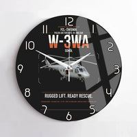 Thumbnail for PZL-Świdnik W-3WA Sokół design on black no frame wall clock