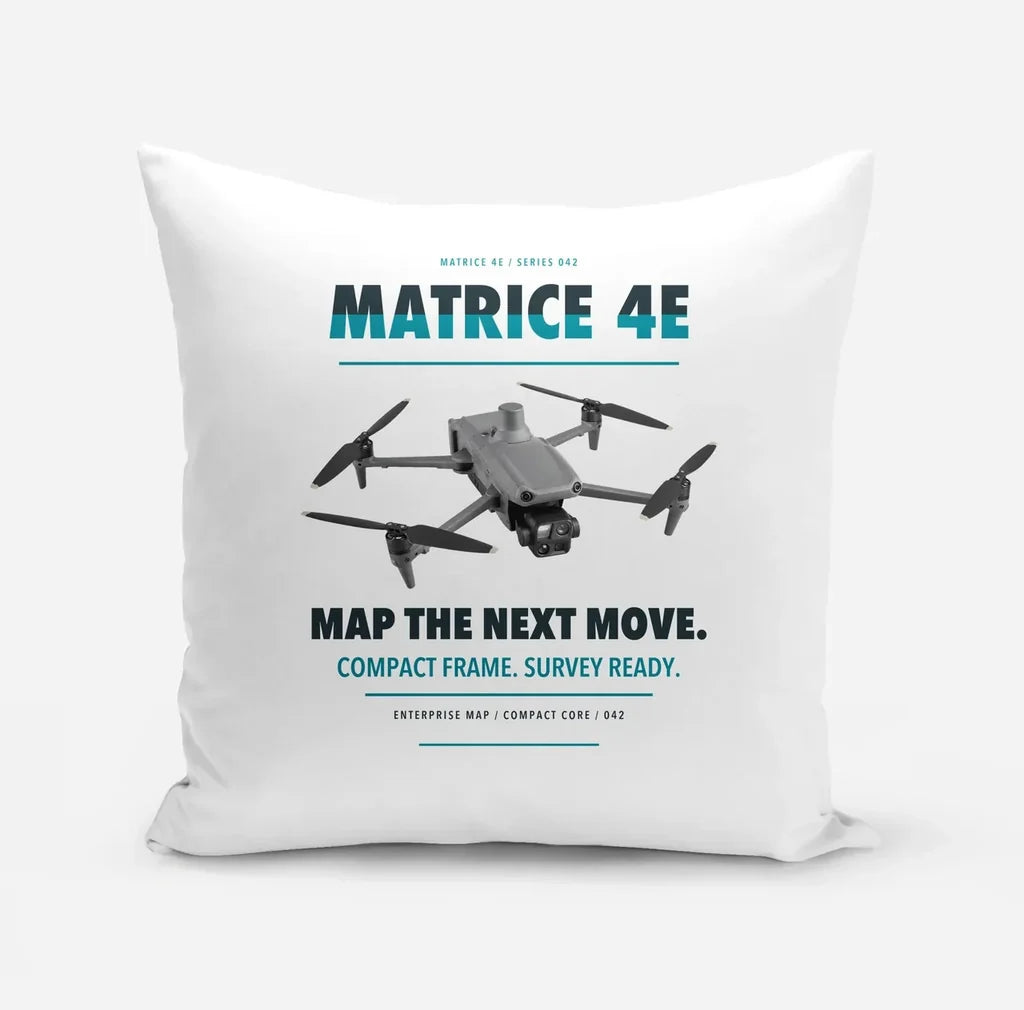 DJI Matrice 4E design on white pillow