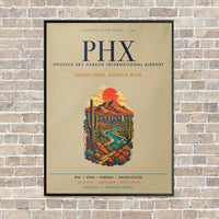 Thumbnail for Phoenix Sky Harbor International Airport PHX vertical canvas print - framed - beige background