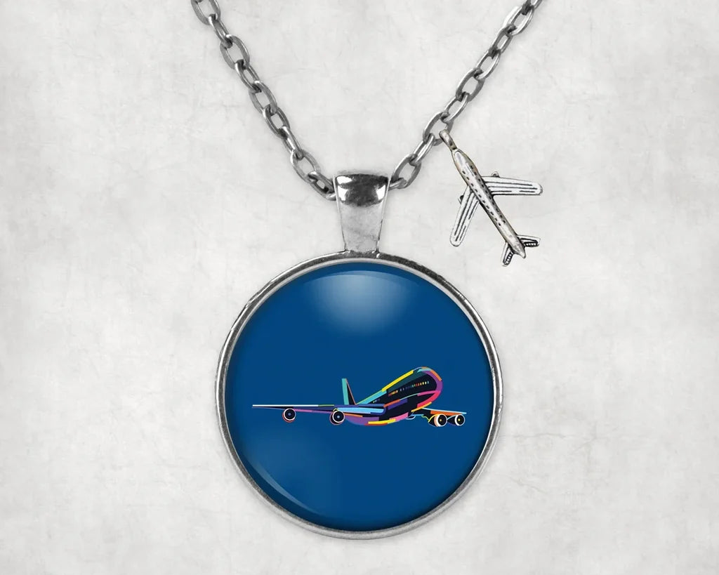 Multicolor Airplane Necklace - view 2